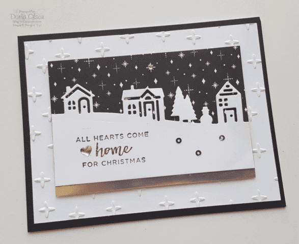 Christmas Card Using Stampin' Up! Hearts Come Home bundle created by Darla Olson @inkheaven