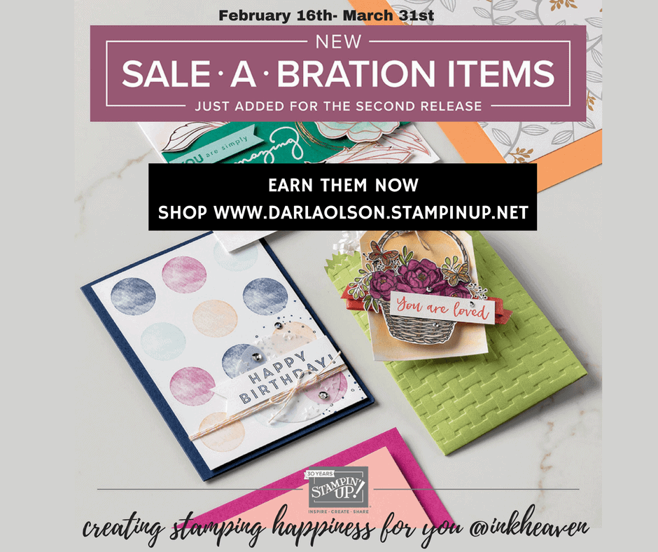 New today! Shop sale-a-bration @ inkheaven now and earn new free 2nd release items!