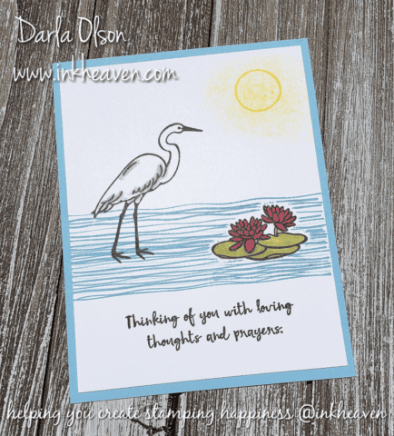 Thinking of You card created with Lilypad Lake stamp set by inkheaven