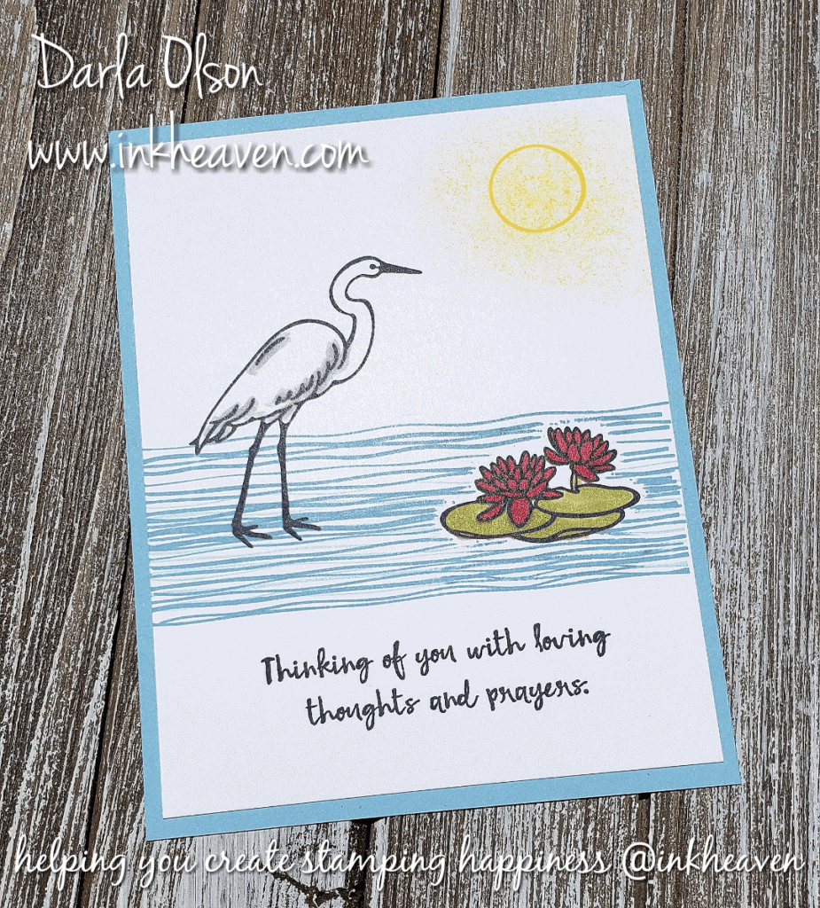Lilypad Lake, Stampin' Up! thinking of you handmade card using masking techniue created by Darla Olson @ inkheaven