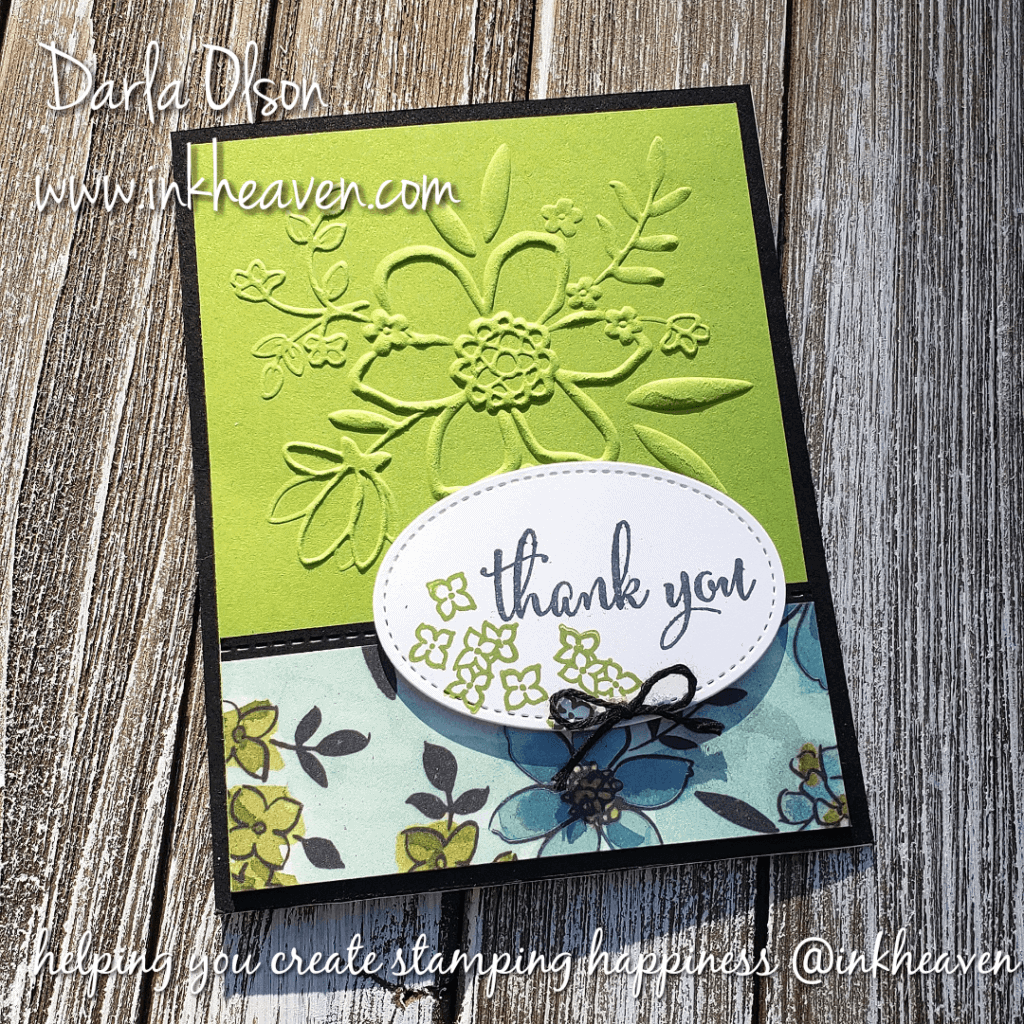 Create a Lovely Floral Thank You Card With Stampin' Up! Dynamic Embossing Folder by Darla Olson @ inkheaven