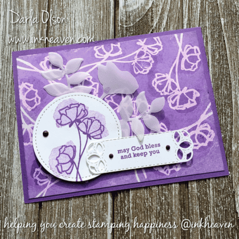 Stampin' Up!'s Petal Palette featured in highland heather with the resist technique @ inkheaven