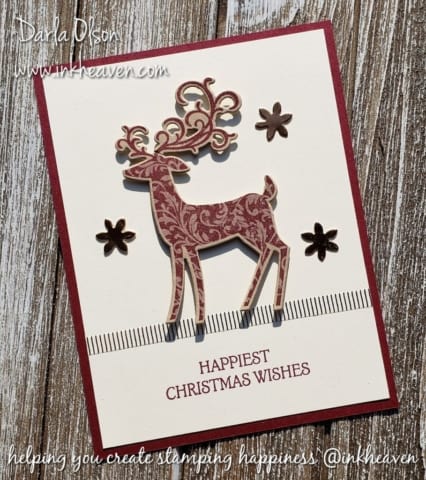 Simple Dashing Deer Christmas Card with free tutorial @inkheaven