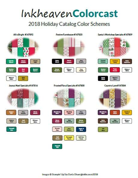 Download this printable for the 2018 Holiday Catalog Designer Series Paper color combos compliments of inkheaven