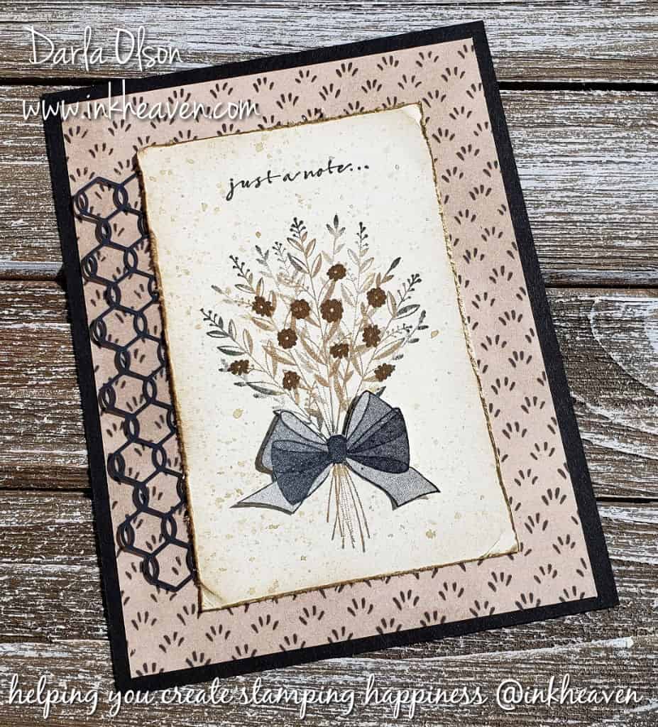 Altered chicken wire elements adorn this handmade card by Darla Olson @ inkheaven