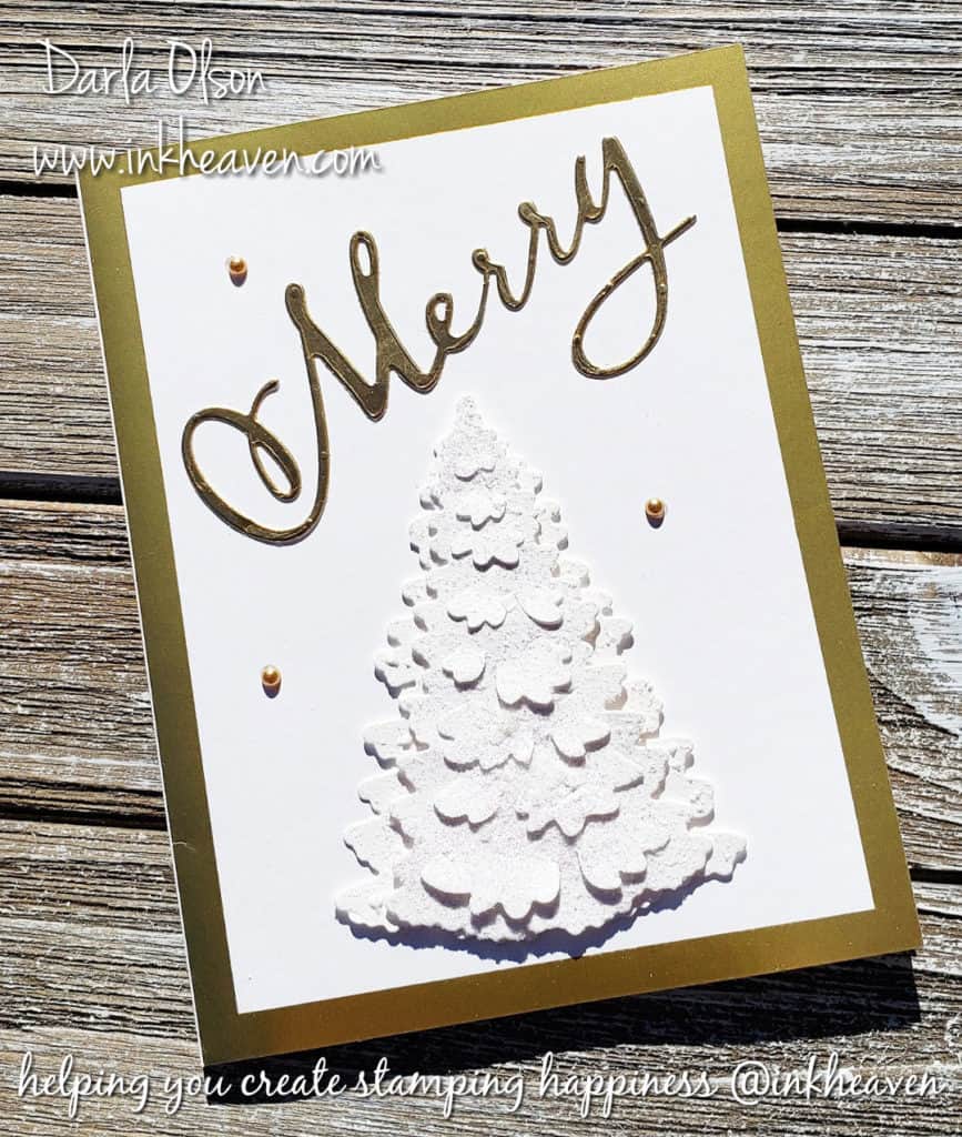 Learn how to create elegant 3-D flocked Christmas trees by Darla Olson at inkheaven.