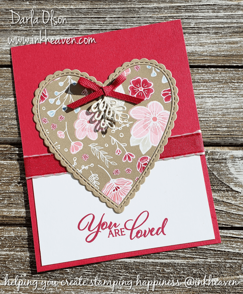Create this easy floral heart Valentine for your sweetheart by Darla Olson @ inkheaven