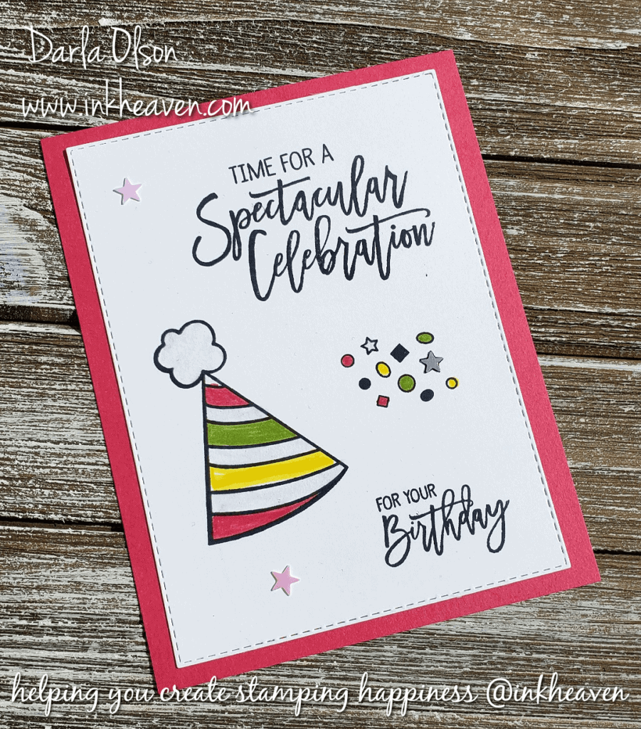 Create cards easily with the simple images in Birthday Cheer. Plus, get a free tutorial. By Darla Olson at inkheaven.